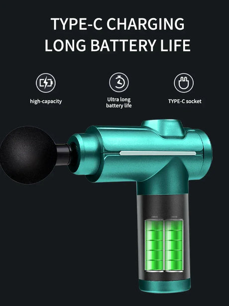 Electric Massage Gun With 8 Heads Touch Screen - Omega Lifestyles