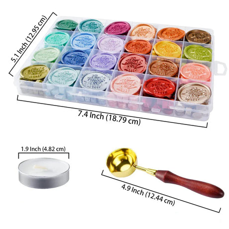 Assorted Metallic Wax Seal Beads And Candle Set - Omega Lifestyles