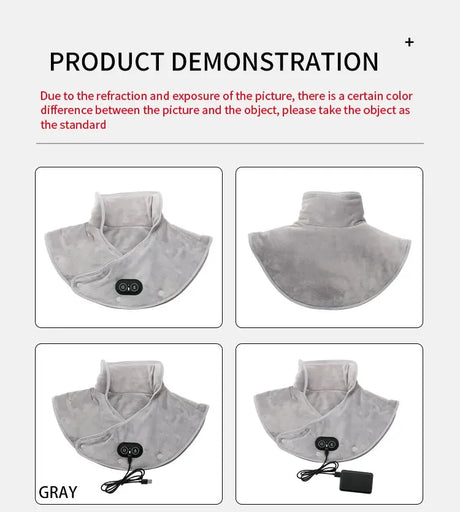 Electric Heating Plush Neck Shoulder Wrap With Vibration - Omega Lifestyles