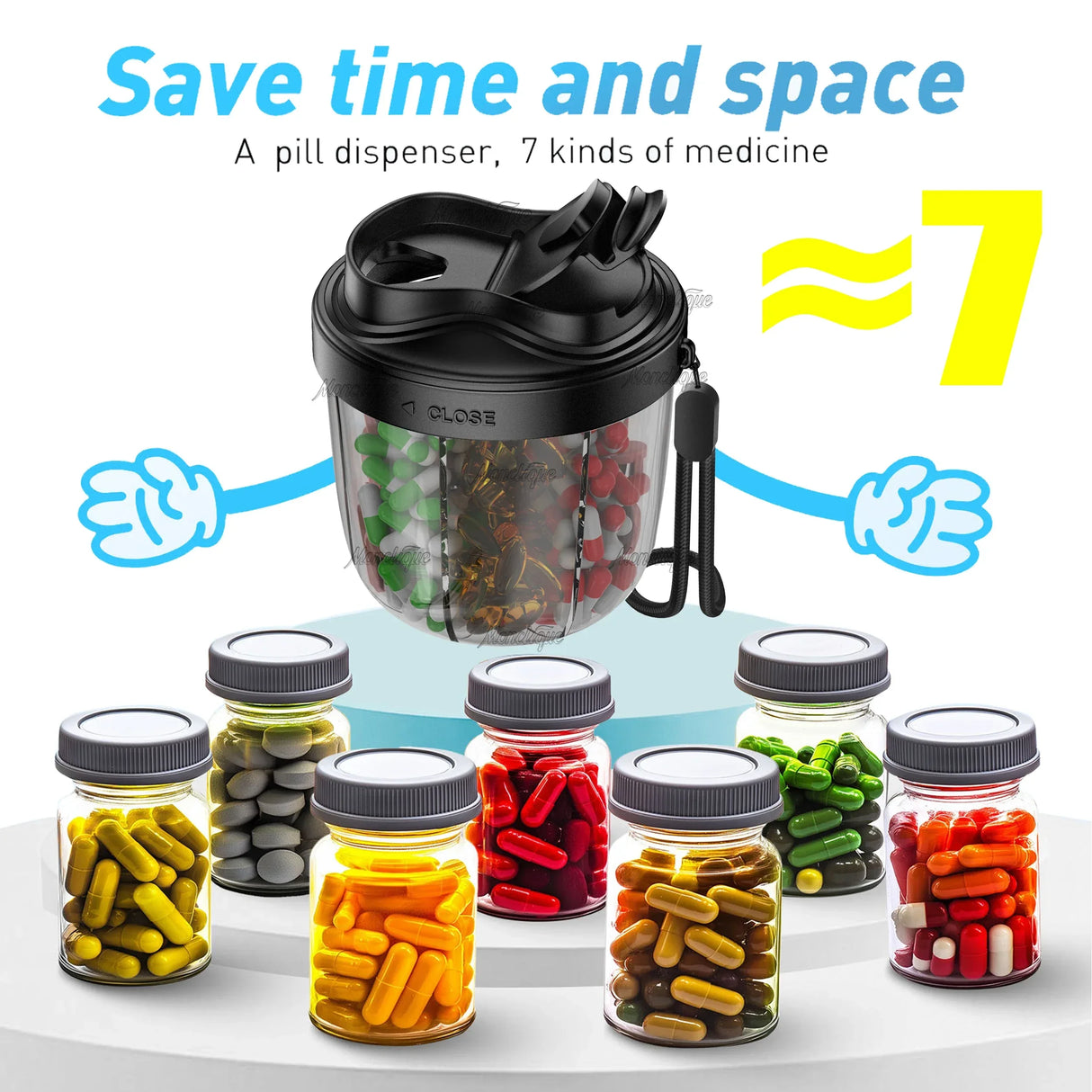 7-Grid Portable BPA-Free Pill Organizer Box - Omega Lifestyles