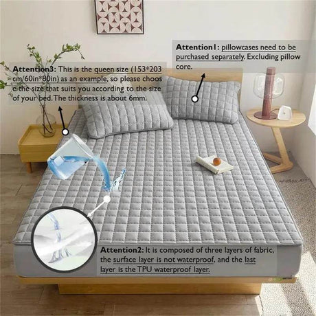 Waterproof Soft Plaid Mattress Protector Set - Omega Lifestyles