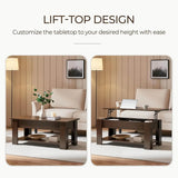 Lift-Top Coffee Table with Storage Shelf - Omega Lifestyles