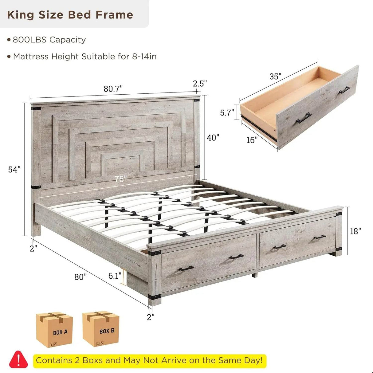 Farmhouse Rustic Wood Bed Frame - Omega Lifestyles