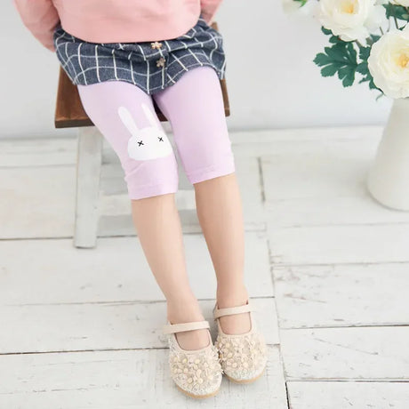 Girls Cartoon Rabbit Calf-Length Cotton Leggings - Omega Lifestyles