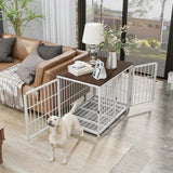 Multifunctional Wooden Dog Crate With Removable Tray - Omega Lifestyles