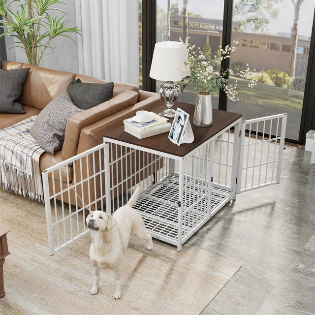 Multifunctional Wooden Dog Crate With Removable Tray - Omega Lifestyles