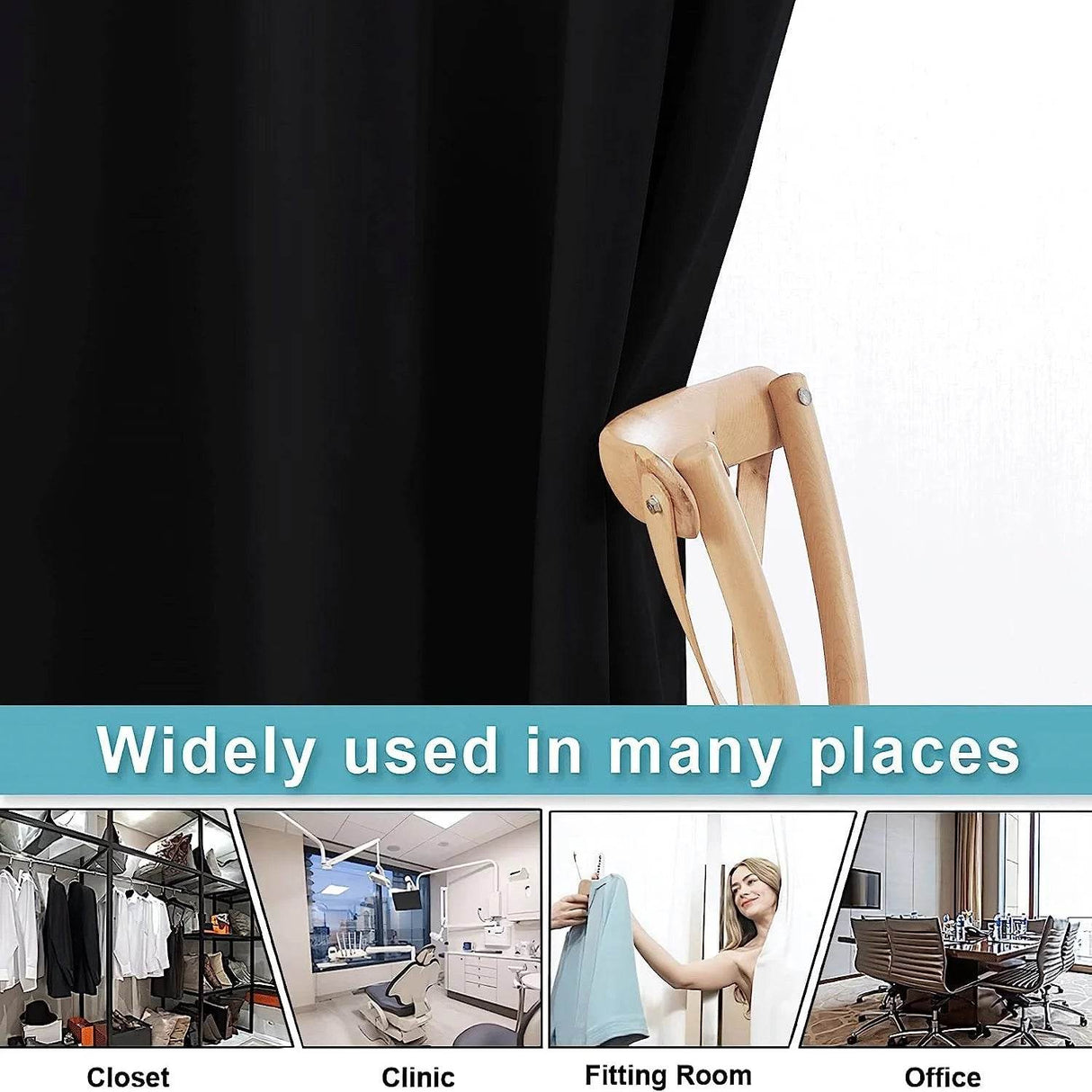 Noise Reduction Grommet Top Room Divider Curtain