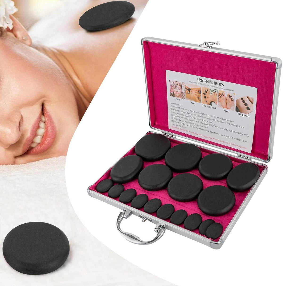 Heated Jade Massage Stones for Whole Body Relaxation - Omega Lifestyles