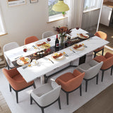 Large Rectangular Wood Top Modern Dining Table With Metal Legs