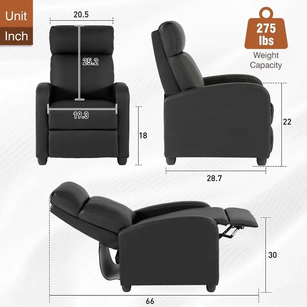 Adjustable Push Back Recliner Chair with Lumbar Support - Omega Lifestyles