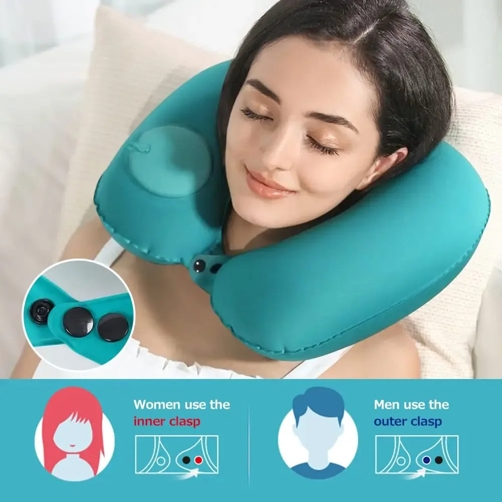 Inflatable Portable Travel Neck Pillow - Omega Lifestyles