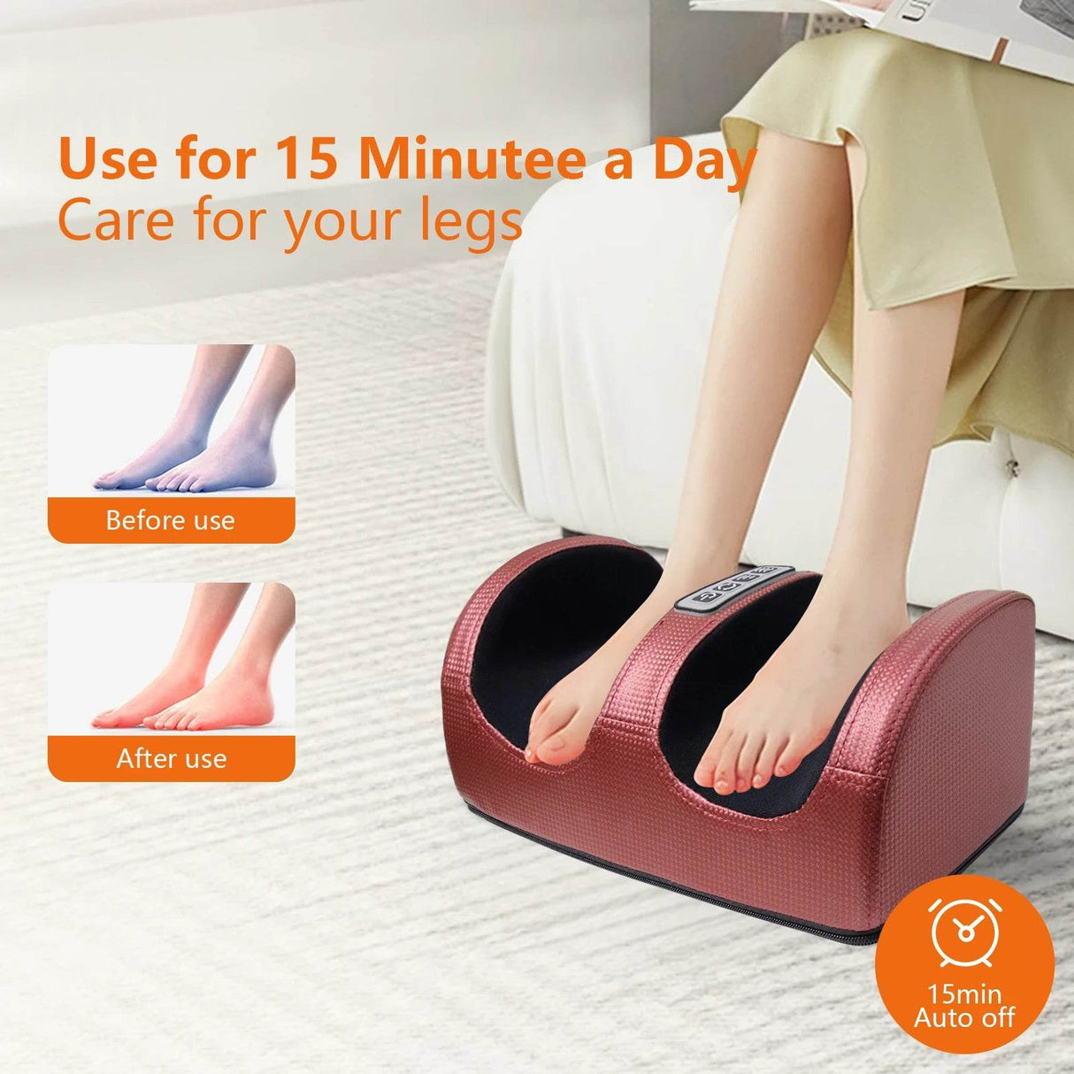 Electric Heated Foot And Leg Kneading Massage Device - Omega Lifestyles