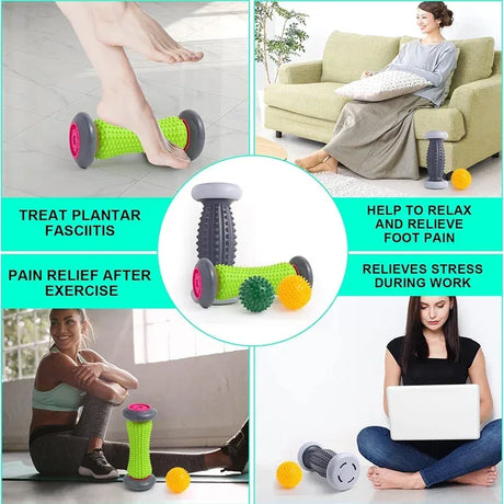 Set Of 2 Plantar Fasciitis Foot Massage Rollers Balls - Omega Lifestyles