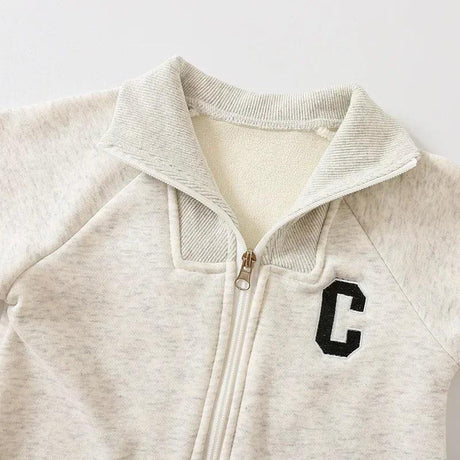 Baby Winter Thick Cotton Knit Zippered Romper - Omega Lifestyles