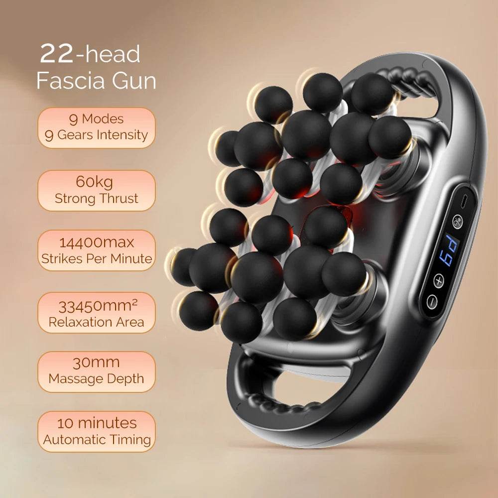 22-Head High-Frequency Vibration Body Massage Gun - Omega Lifestyles