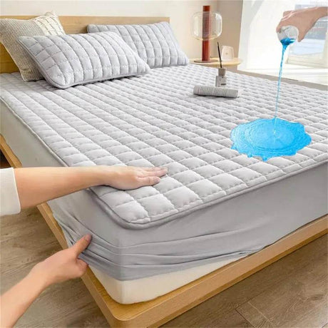 Waterproof Soft Plaid Mattress Protector Set - Omega Lifestyles