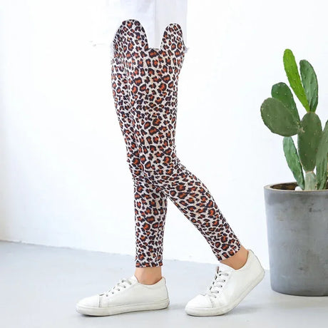 Girls Printed Cotton Polyester Stretch Leggings - Omega Lifestyles