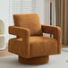 Boucle Upholstered Swivel Accent Chair With Pillow - Omega Lifestyles