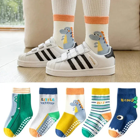 Children’s Cotton Non-Slip Cartoon Knit Socks - Omega Lifestyles
