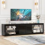 Modern High Gloss 72-Inch LED TV Stand With Storage