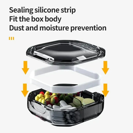Portable 6-Grid Transparent Waterproof Pill Storage Box - Omega Lifestyles