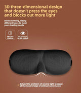 3D Contoured Memory Foam Light-Blocking Sleep Mask - Omega Lifestyles
