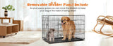 Foldable Double Door Metal Wire Dog Crate With Leak-Proof Tray - Sleep Galleria