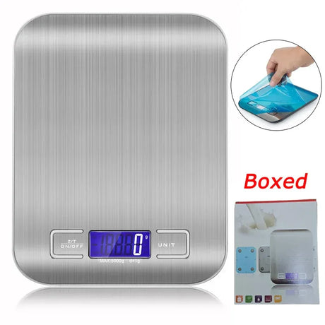 Digital Kitchen Scale Stainless Steel Panel With LED Display - Omega Lifestyles