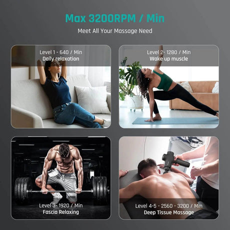 Professional Deep Tissue Percussion Massage Gun with 7 Heads - Omega Lifestyles