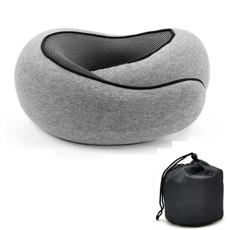 Memory Foam Travel Neck Pillow Adjustable U-Shape Support - Omega Lifestyles