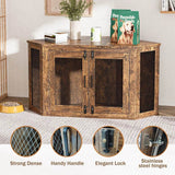 Retro Wooden Space-Saving Corner Pet Dog House - Omega Lifestyles