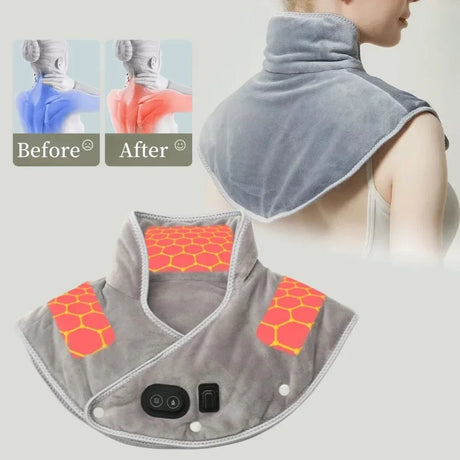 USB Electric Heating Neck Shoulder Massager Thermal Compress Wrap - Omega Lifestyles