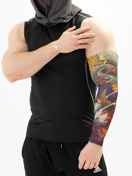 Floral Temporary Tattoo Sleeve With Sun Protection - Omega Lifestyles