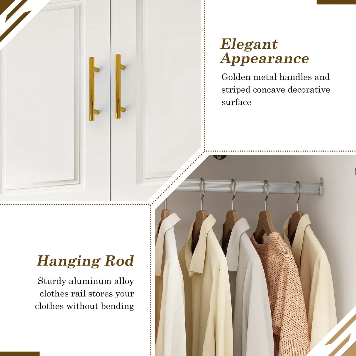 Modern 3-Door Engineered Wood Wardrobe With LED Lights