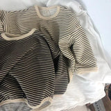 Children’s Striped Cotton Polyester Long Sleeve Tee - Omega Lifestyles