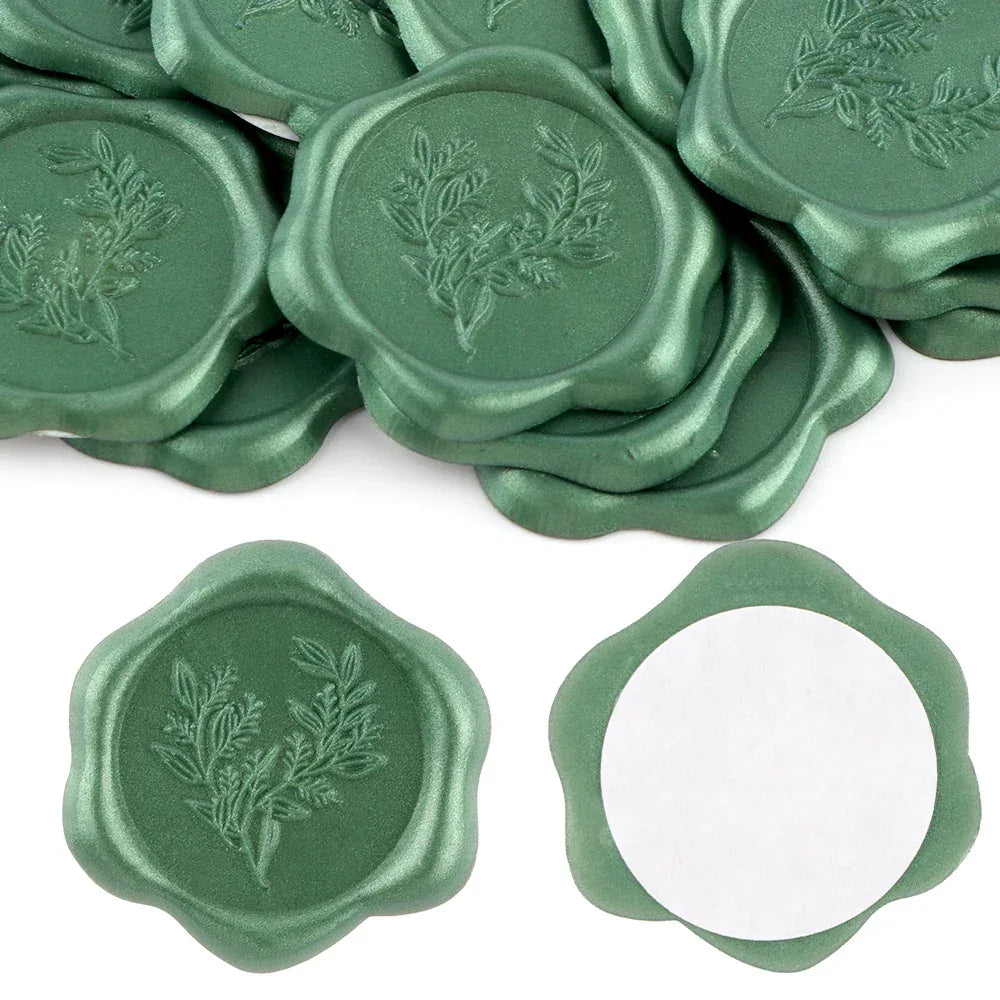Set Of 20 Multicolor Eucalyptus Wax Seal Stickers - Omega Lifestyles