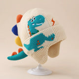 Kids Dinosaur Cartoon Knit Winter Ear Protection Hat