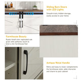 Farmhouse Wood Sideboard Buffet Cabinet With Charging Station