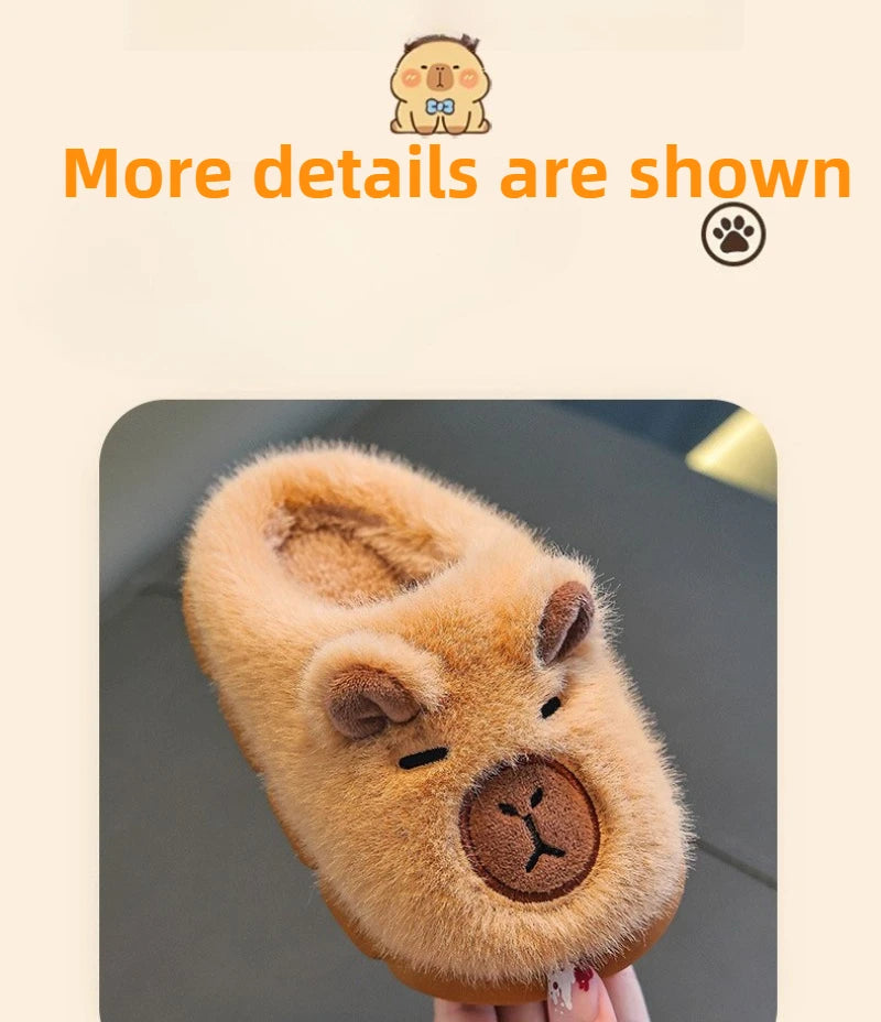 Kids Plush Anti-Slip Winter Warm Cotton Slippers