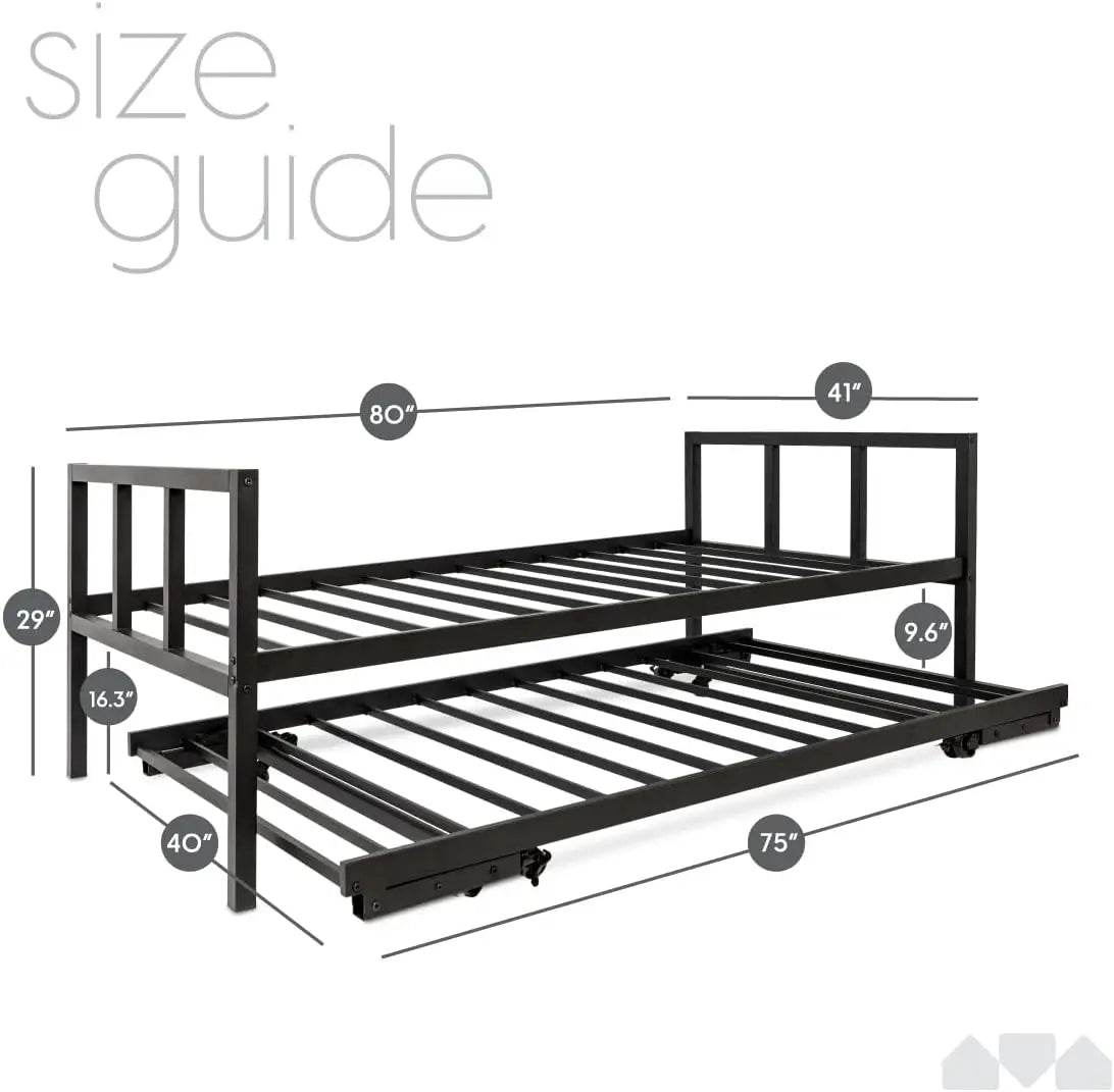 Twin Metal Frame Daybed and Trundle Set - Omega Lifestyles