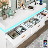 Modern 7-Drawer Wooden Dresser With LED Light