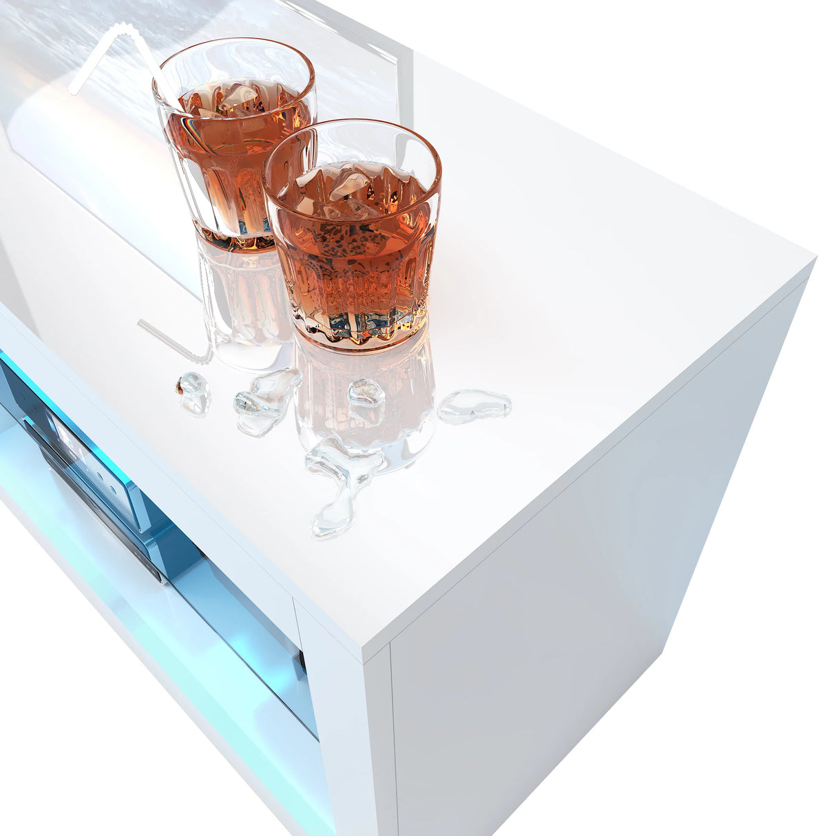 Modern 63-Inch Adjustable LED TV Stand With Storage Shelves