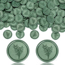 Set Of 50 Rosemary Green Envelope Wax Seal Stickers - Omega Lifestyles
