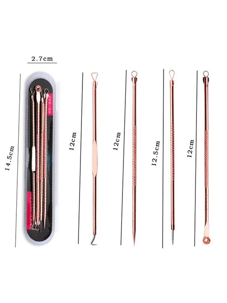 4-Piece Stainless Steel Acne Needle Tool Set - Omega Lifestyles