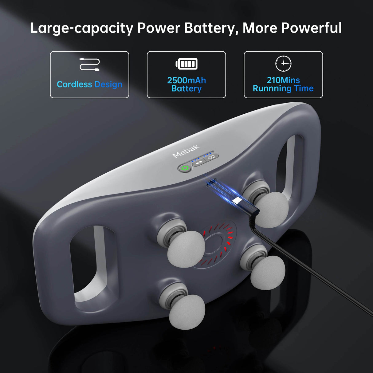 4-Head Deep Tissue Massage Gun with 3 Speed Levels - Omega Lifestyles