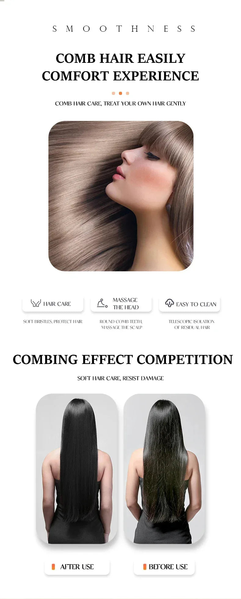 Rotatable Self-Cleaning Telescopic Airbag Hair Comb - Omega Lifestyles