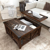 Farmhouse Lift-Top Square Coffee Table With Storage
