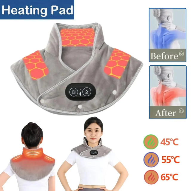 Electric Heating Neck Shoulder Pad With Vibration Massage - Omega Lifestyles