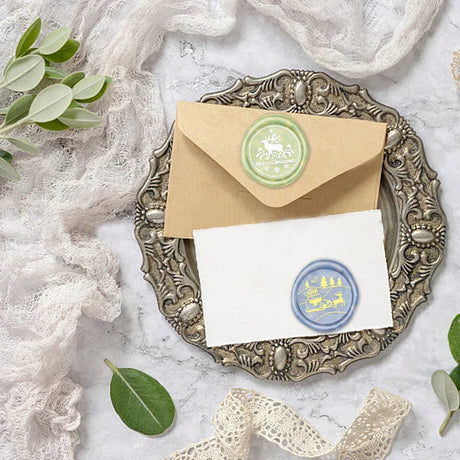 Wooden Handle Brass Wax Seal Stamp With Removable Head - Omega Lifestyles