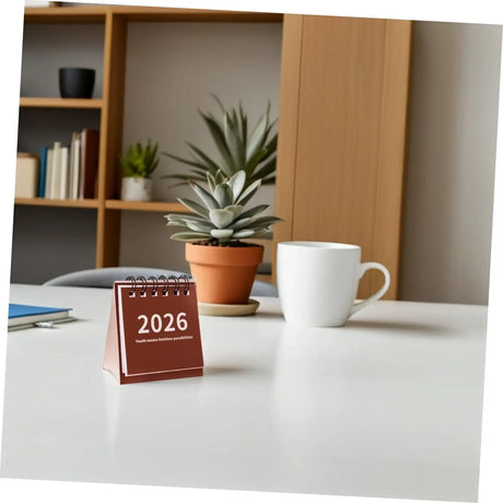 Plant Fiber Mini Spiral-Bound Desktop Desk Calendar - Omega Lifestyles